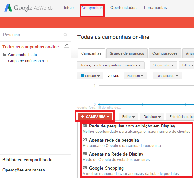 Estrutura conta Ads